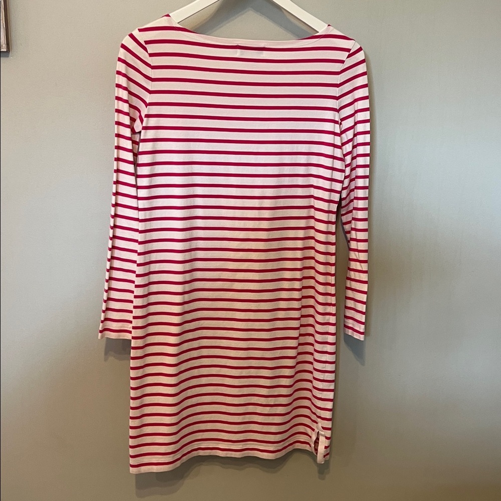 Vineyard Vines Pink and White Striped Long Sleeve Casual Dress - Picture 4 of 6